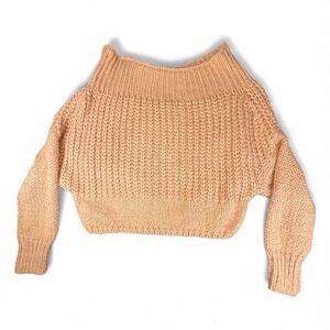 Harper Heritage Chunky Knit Off Shoulder Cropped Sweater Size M EUC